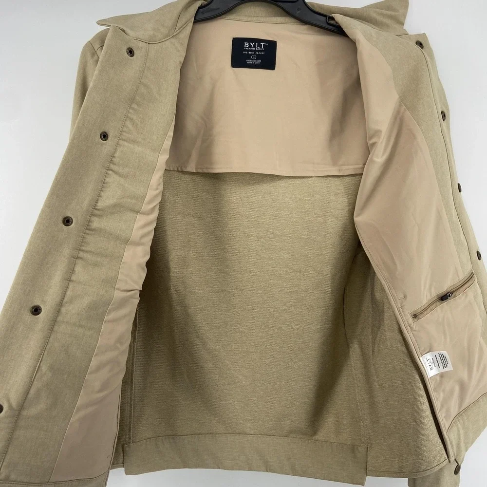 BYLT District Jacket Mens‎ Small Tan District Windbreaker Vent Outdoor Hike